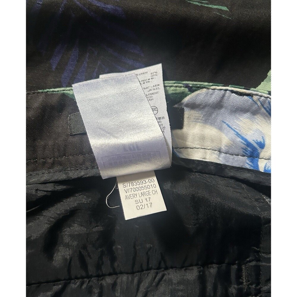 Banana Republic Avery FitLinen Blend Floral Print Ankle Pants Black Blue Size 10 - Picture 16 of 16